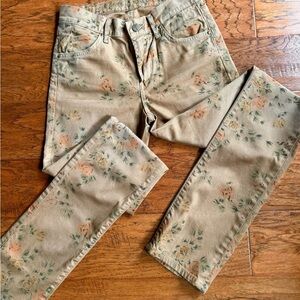 Citizens of Humanity Tan Floral Skinny Jeans‎